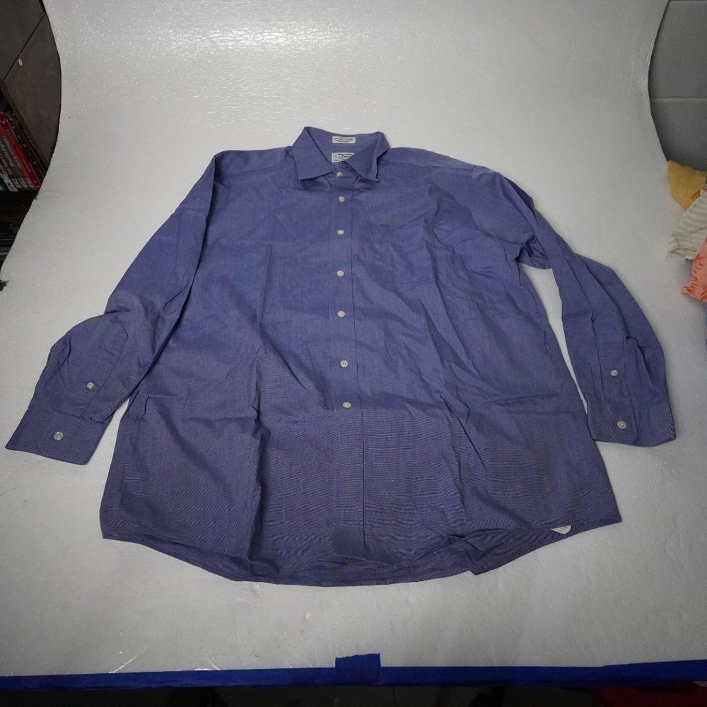 L.L.Bean Classic Blue Oxford Shirt - Men's Size 17-34 - Monogrammed "CWB"